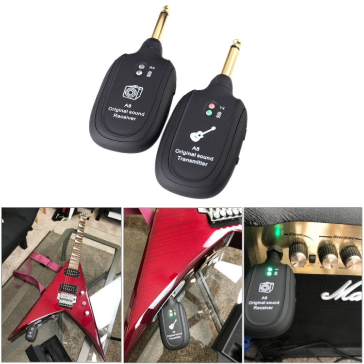Ricevitore trasmettitore wireless per chitarra Pickup del sistema di connessione wireless per chitarra elettrica A8, Guitar Wireless Transmitter Ricevitore trasmettitore wireless per chitarra Pickup del sistema di connessione wireless per chitarra elettrica A8, Guitar Wireless Transmitter
